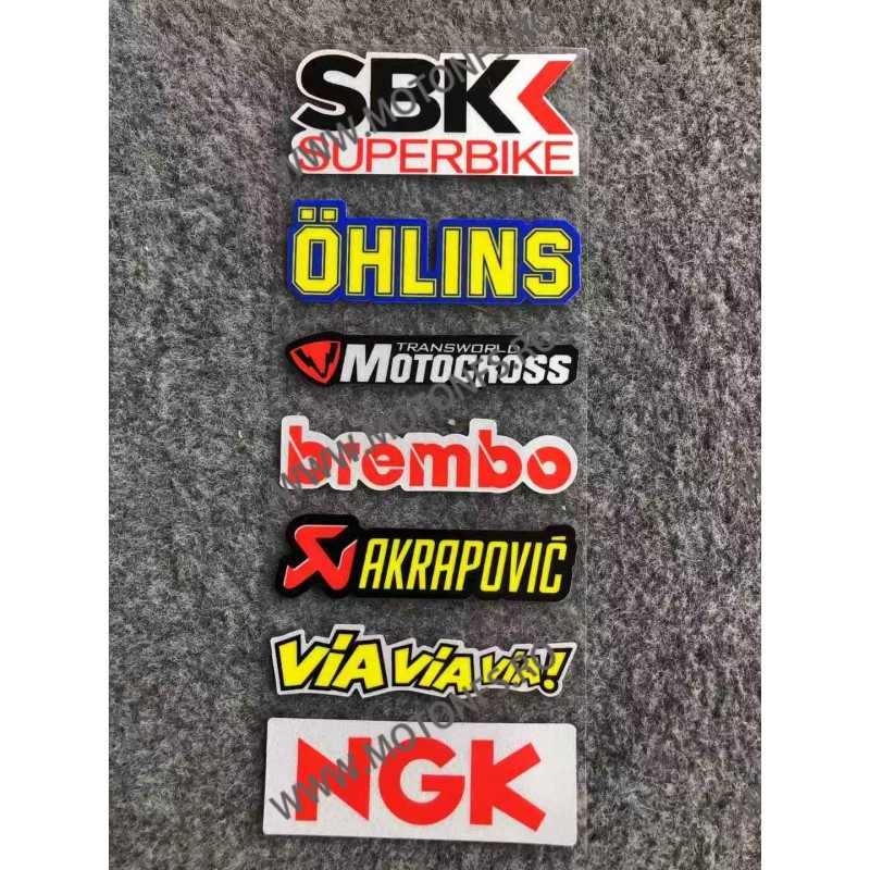 Set Autocolant / Stickere Pentru Moto ATV SBK Super Bike / OHLINS/ Motocross / Brembo /Akrapovic /NGK/viaviavia D7378 Autoco... Set Autocolant / Stickere Pentru Moto ATV SBK Super Bike / OHLINS/ Motocross / Brembo /Akrapovic /NGK/viaviavia D7378 Autoco...