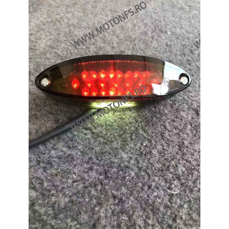 Stop Frana / Lampa Spate Geam Fumuriu Moto Universal Omologat E11 Cafe Racer Chooper Bobber Yamaha Kawasaki Honda Suzuki 3AED...