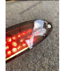 Stop Frana / Lampa Spate Geam Fumuriu Moto Universal Omologat E11 Cafe Racer Chooper Bobber Yamaha Kawasaki Honda Suzuki 3AED...