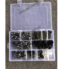 Set 223pcs Suruburi Carene +Suruburi parbriza+ clipsuri+distantiere+prinderi+saibe Universal Moto Honda Kawasaki Suzuki Yamah...