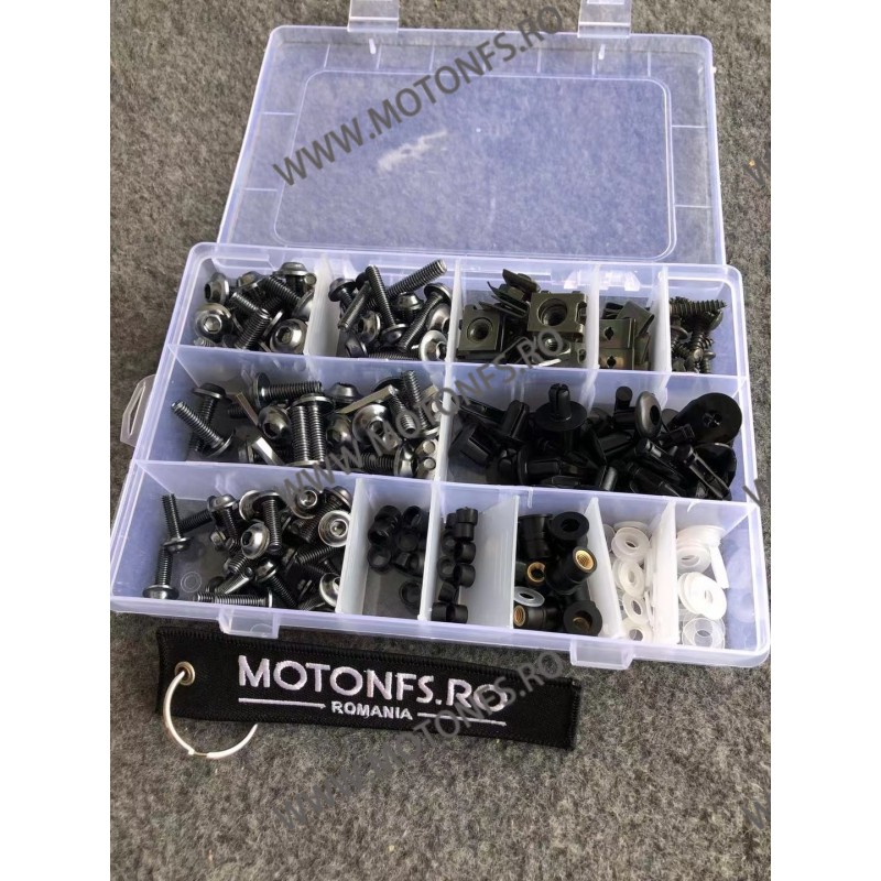 Set 223pcs Suruburi Carene +Suruburi parbriza+ clipsuri+distantiere+prinderi+saibe Universal Moto Honda Kawasaki Suzuki Yamah...