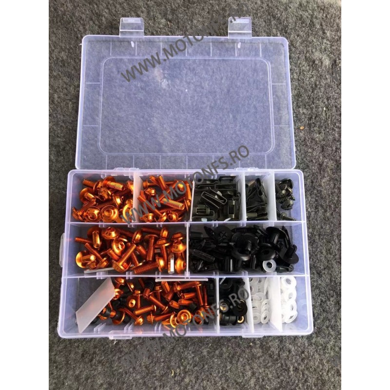 Set 223pcs Suruburi Carene +Suruburi parbriza+ clipsuri+distantiere+prinderi+saibe Universal Moto Honda Kawasaki Suzuki Yamah...