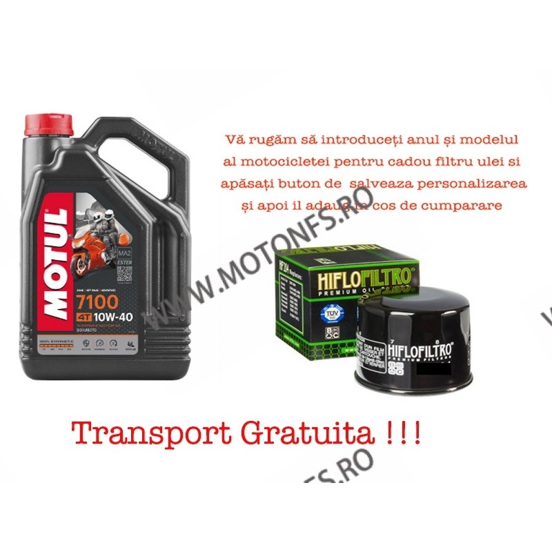 10W40 ULEI MOTUL 7100 FULL SINTETIC 4L + FILTRU DE ULEI STANDARD + TRANSPORT GRATUITA M4-092  MOTUL 10W-40 300,00 lei 270,00 ...