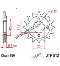 EMGO - Pinion (fata) JTF512, 16 dinti - GPZ500S/KLE500 1991-/EN500C 104-463-16 EMGO Emgo Pinioane 49,00 lei 49,00 lei 41,18 l...