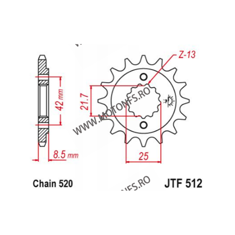 EMGO - Pinion (fata) JTF512, 16 dinti - GPZ500S/KLE500 1991-/EN500C 104-463-16 EMGO Emgo Pinioane 49,00 lei 49,00 lei 41,18 l...
