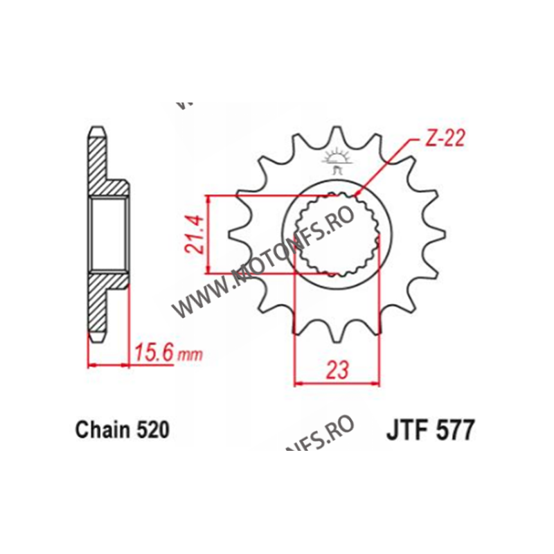 EMGO - Pinion (fata) JTF577, 14 dinti - XT500/600/TT600/SZR&XTZ660 102-481-15 SPROCKETS Emgo Pinion 68,00 lei 68,00 lei 57,14...