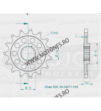 ESJOT - Pinion (fata) 50-32071S, 16 dinti - YZF-R6 Kette 520 Sport 100-462-16 ESJOT PINIOANE ESJOT Pinioane 64,00 lei 64,00 l...