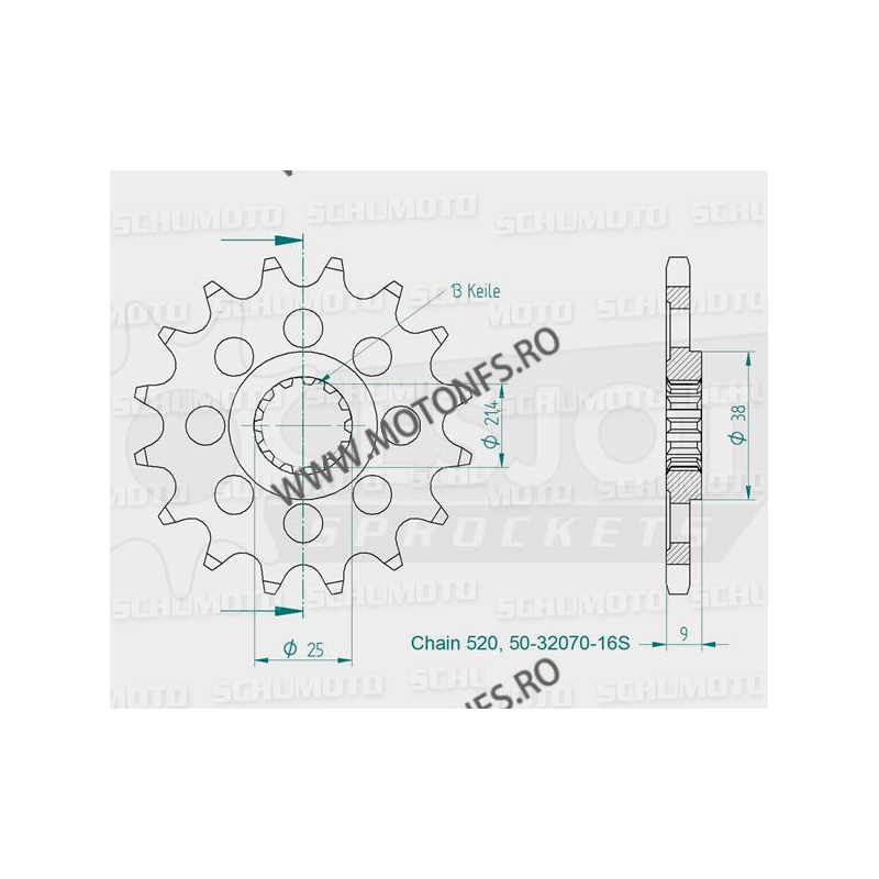 ESJOT - Pinion (fata) 50-32070S, 14 dinti FZ600 1993-1999 100-465-14 ESJOT PINIOANE ESJOT Pinioane 54,00 lei 54,00 lei 45,38 ...