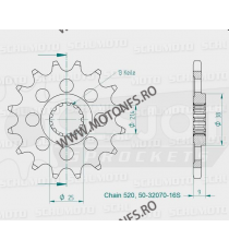 ESJOT - Pinion (fata) 50-32070S, 17 dinti - ZX-10R/GSX-R Sport 520 100-465-17 ESJOT PINIOANE ESJOT Pinioane 54,00 lei 54,00 l...