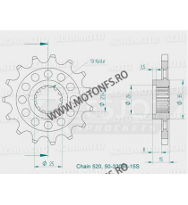 ESJOT - Pinion (fata) 50-32088S, 15 dinti - ZX-6R/ZX-6RR 1998-2007 520 Sport 100-469-15 ESJOT PINIOANE ESJOT Pinioane 78,00 l...