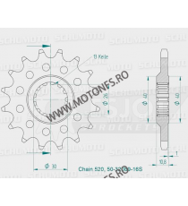 ESJOT - Pinion (fata) 50-32089S, 17 dinti - YZF-R1-2006 Kette 520 Sport 100-467-17 ESJOT PINIOANE ESJOT Pinioane 83,00 lei 83...