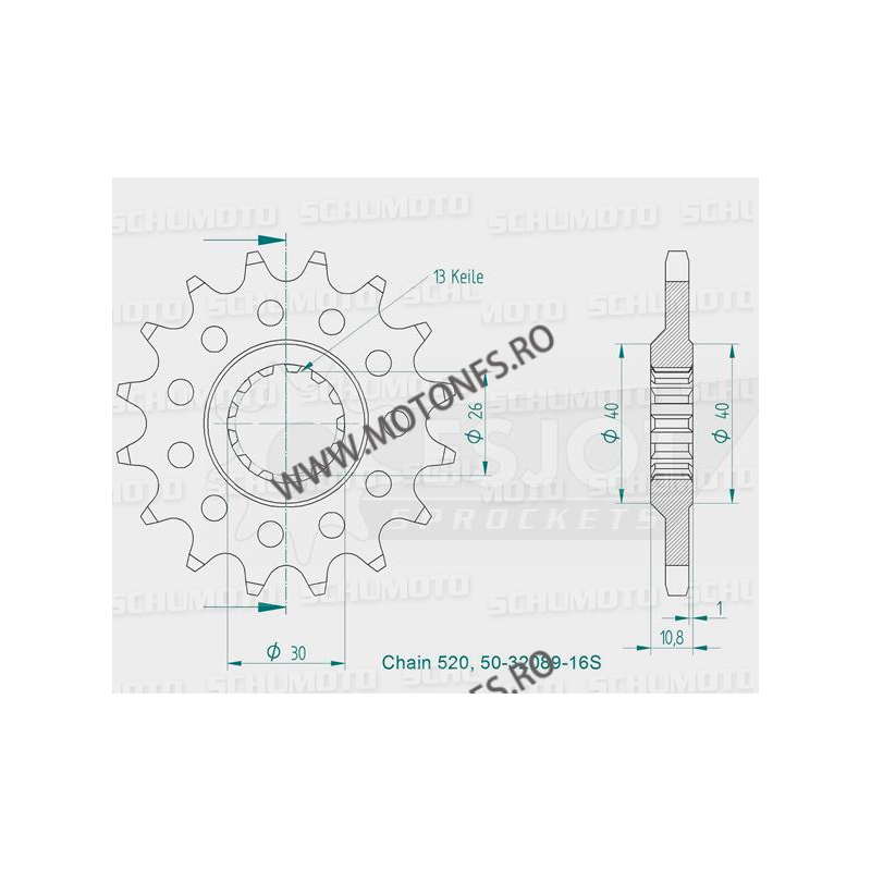 ESJOT - Pinion (fata) 50-32089S, 17 dinti - YZF-R1-2006 Kette 520 Sport 100-467-17 ESJOT PINIOANE ESJOT Pinioane 83,00 lei 83...