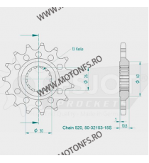 ESJOT - Pinion (fata) 50-32153S, 16 dinti - YZF-R12007- Kette 520 Sport 100-468-16 ESJOT PINIOANE ESJOT Pinioane 78,00 lei 78...