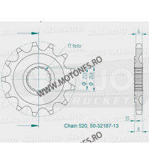 ESJOT - Pinion MX (fata) 50-32187, 13 dinti - CRF250R 2018- 100-413-13 ESJOT PINIOANE ESJOT Pinioane 73,00 lei 73,00 lei 61,3...