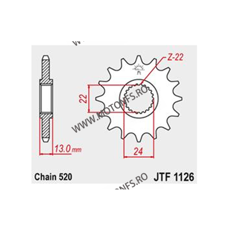 JT - Pinion (fata) JTF1126, 16 dinti - Aprilia Pegaso650- 1996/Moto6.5 105-482-16 JT Sprockets JT Sprockets Pinion 78,00 lei ...