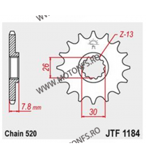 JT - Pinion (fata) JTF1184, 18 dinti - Triumph 865 2015- for Chain 520 105-462-18 JT Sprockets JT Sprockets Pinion 68,00 lei ...