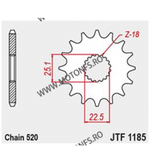 JT - Pinion (fata) JTF1185RB (garnitura cauciuc), 17 dinti - Triumph 900 Street 2016- Rubber cushioned for damping noise 105-...