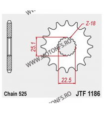 JT - Pinion (fata) JTF1185RB (garnitura cauciuc), Sprocket 16T Triumph 1200 Bonneville 2016 Rubber cushioned for damping nois...