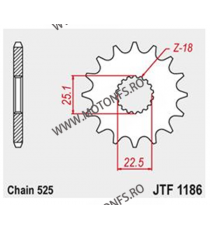 JT - Pinion (fata) JTF1186RB (garnitura cauciuc), 17 dinti - Triumph 1200 Bonneville 2016- Rubber cushioned for damping noise...