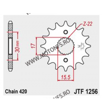 JT - Pinion (fata) JTF1256, 15 dinti - CRF50/CRF70/CR80/CR85 101-281-15 / 726.35.10 JT Sprockets JT Sprockets Pinion 34,00 le...