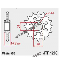 JT - Pinion (fata) JTF1269, 15 dinti - CBR600 1999- / 900 / 1000 Sport 520 100-461-15 / 726.36.27 JT Sprockets JT Sprockets P...