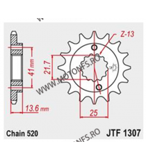 JT - Pinion (fata) JTF1307RB (garnitura cauciuc), 15 dinti - ZX-6R/RR/ZX-636 2003-2006 Rubber cushioned for damping noise 104...