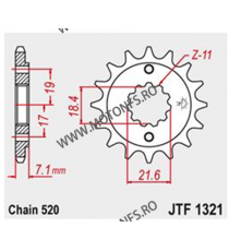 JT - Pinion (fata) JTF1321, 14 dinti - CB300F/ CBR250R/300R Front sprocket 14T, for chain 520 101-442-14 / 726.1321-14 JT Spr...