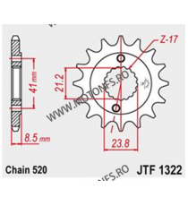 JT - Pinion (fata) JTF1322, 15 dinti - XR400R 1996- Front sprocket 15T, for chain 520 101-465-15 / 726.33.04 JT Sprockets JT ...