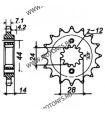 JT - Pinion (fata) JTF1372RB (garnitura cauciuc), 17 dinti - VT750C2 1997-/VT750DC 2001- 101-555-17-2 / 726.00.37 JT Sprocket...