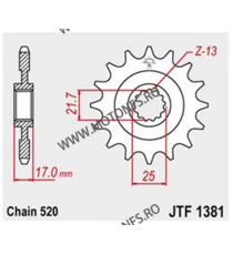 JT - Pinion (fata) JTF1381, 15 dinti - CB500F/X 2013- / CBR500R 2013- 101-460-15 / N JT Sprockets JT Sprockets Pinion 83,00 l...