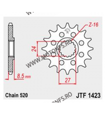 JT - Pinion (fata) JTF1423, 17 dinti - GSX-R1000 2009- Sport 520 100-494-17 / 726.39.32 JT Sprockets JT Sprockets Pinion 98,0...