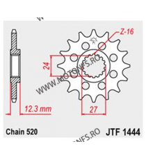 JT - Pinion (fata) JTF1444, 17 dinti - GSX-R 1000 2017- Kette 520 103-467-17 / 726.1444.17 JT Sprockets JT Sprockets Pinion 8...