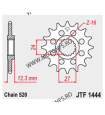 JT - Pinion (fata) JTF1447RB (garnitura cauciuc), 14 dinti - GSX-R/V-Strom 250 2017- 103-463-14-2 / 726.1447.14RB JT Sprocket...