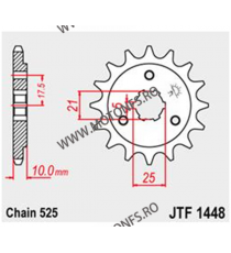 JT - Pinion (fata) JTF1448, 15 dinti - DR800/XF650/DR650SE Kette525 103-524-15 / 726.03.34 JT Sprockets JT Sprockets Pinion 7...