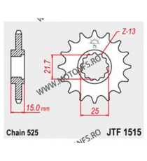 JT - Pinion (fata) JTF1515, 15 dinti - ZX-6R-19 97/TriumphTT600 1999- 104-561-15 / 726.03.67 JT Sprockets JT Sprockets Pinion...