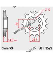 JT - Pinion (fata) JTF1529, 17 dinti - GPZ1100 1995-/ZRX1100/1200 2001- 104-651-17 JT Sprockets JT Sprockets Pinion 98,00 lei...