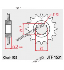 JT - Pinion (fata) JTF1531, 15 dinti - Zephyr 750 1995-1998 104-567-15 / 726.12.66 JT Sprockets JT Sprockets Pinion 84,00 lei...