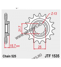 JT - Pinion (fata) JTF1535, 15 dinti - ZX-6R 1998-2002 Kette525 105-569-15 JT Sprockets JT Sprockets Pinion 93,00 lei 93,00 l...