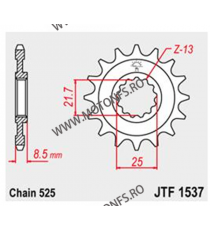 JT - Pinion (fata) JTF1537, 16 dinti - ZX-9R 2002-/Z1000 2003-2006 102-551-16 JT Sprockets JT Sprockets Pinion 64,00 lei 64,0...