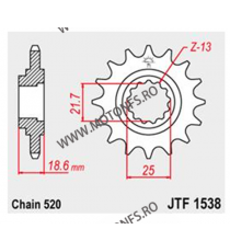 JT - Pinion (fata) JTF1538, 15 dinti - Z750 2004-/Z750S 2005- 104-465-15 j JT Sprockets JT Sprockets Pinion 102,00 lei 102,00...