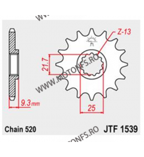 JT - Pinion (fata) JTF1539, 14 dinti - EX250R Ninja 2008- / Z300 2015- 104-469-14 JT Sprockets JT Sprockets Pinion 73,00 lei ...