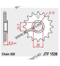 JT - Pinion (fata) JTF1539RB (garnitura cauciuc), 14 dinti - EX250R Ninja 2008- / Z300 2015- 104-469-14-2 / 726.39.40 JT Spro...