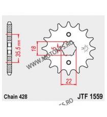 JT - Pinion (fata) JTF1559, 14 dinti - TW125 1999-/ TW200 1989- 102-331-14 / 726.34.86 JT Sprockets JT Sprockets Pinion 29,00...