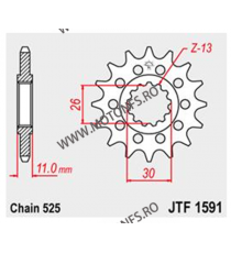 JT - Pinion (fata) JTF1591, 16 dinti - TDM900/MT-07/MT-09/FZ8 102-567-16 JT Sprockets JT Sprockets Pinion 68,00 lei 68,00 lei...