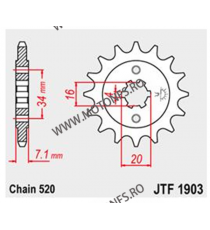 JT - Pinion (fata) JTF1903, 14 dinti - KTM Duke125/200 / RC125/200 105-425-14 / 726.1903-14 JT Sprockets JT Sprockets Pinion ...