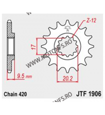 JT - Pinion (fata) JTF1906, 14 dinti - KTM SX65 2004- 105-254-14 / 726.15.55 JT Sprockets JT Sprockets Pinion 46,00 lei 46,00...