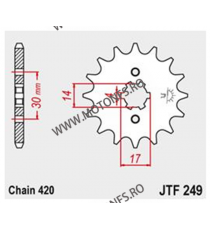 JT - Pinion (fata) JTF249, 14 dinti - ANF125 Innova 2003-2012 101-249-14 / 726.38.25 JT Sprockets JT Sprockets Pinion 25,00 l...