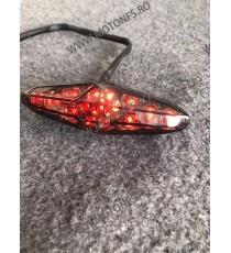 Stop Frana / Lampa Spate /Lumina Pentru Numar Geam Fumuriu Moto Universal Cafe Racer Chooper Bobber Yamaha Kawasaki Honda Suz...