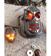 Stop cu leduri Si semnale Suport Numar LED Moto Universal Cafe Racer Cromat Chooper Bobber 2HNPL 2HNPL  Stopuri Moto Universa...