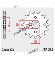 JT - Pinion (fata) JTF264, 14 dinti - Zing 125 / CBR125R Sonderzz. 105-323-14 / 726.31.55 JT Sprockets JT Sprockets Pinion 21...